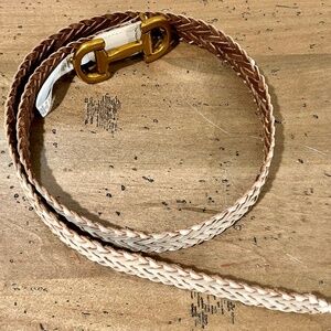 Boden NWOT Iris Woven Leather Belt White
